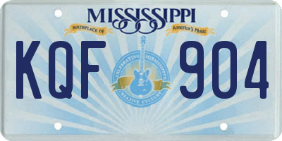 MS license plate KQF904