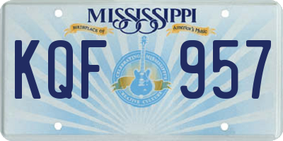 MS license plate KQF957