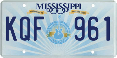 MS license plate KQF961