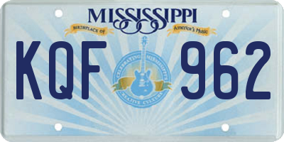MS license plate KQF962