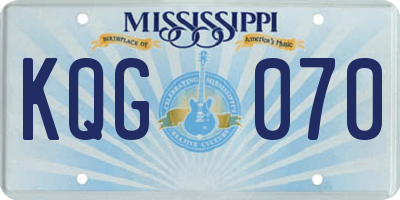 MS license plate KQG070