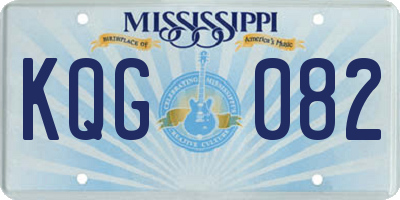 MS license plate KQG082
