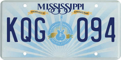 MS license plate KQG094