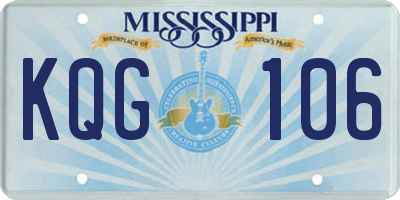 MS license plate KQG106