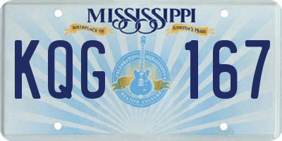 MS license plate KQG167