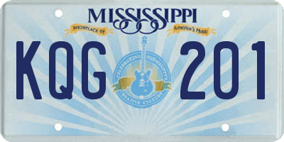 MS license plate KQG201