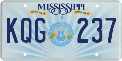 MS license plate KQG237