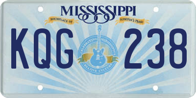 MS license plate KQG238
