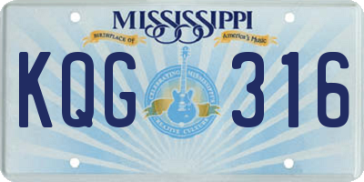 MS license plate KQG316