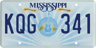 MS license plate KQG341