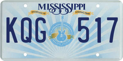 MS license plate KQG517