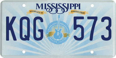 MS license plate KQG573