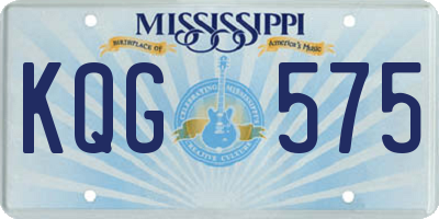 MS license plate KQG575