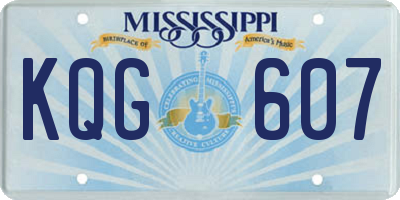 MS license plate KQG607