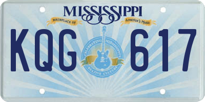 MS license plate KQG617