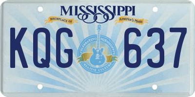 MS license plate KQG637