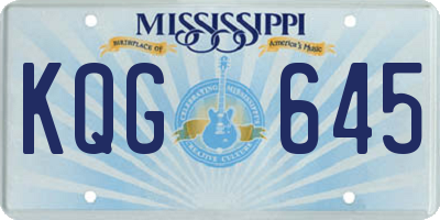 MS license plate KQG645