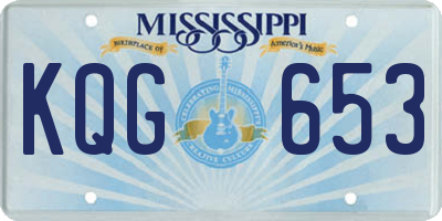 MS license plate KQG653