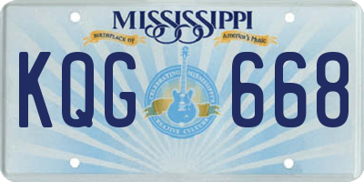 MS license plate KQG668