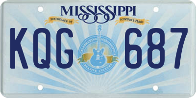 MS license plate KQG687