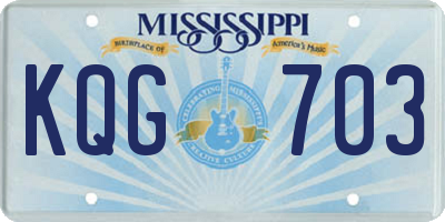 MS license plate KQG703