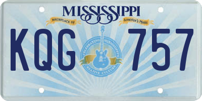 MS license plate KQG757