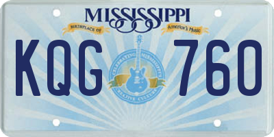 MS license plate KQG760