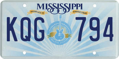 MS license plate KQG794