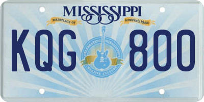 MS license plate KQG800