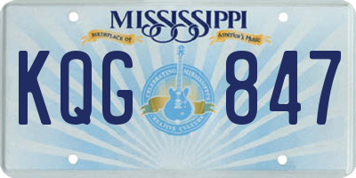 MS license plate KQG847