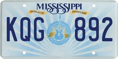 MS license plate KQG892