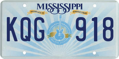 MS license plate KQG918