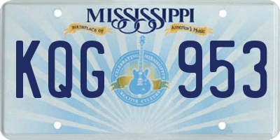 MS license plate KQG953