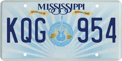 MS license plate KQG954