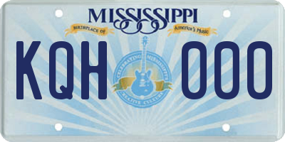 MS license plate KQH000