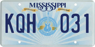 MS license plate KQH031