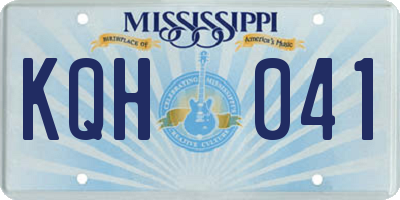 MS license plate KQH041