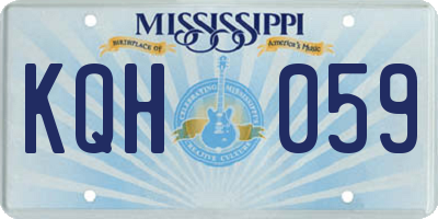 MS license plate KQH059
