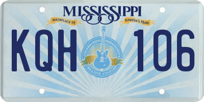 MS license plate KQH106