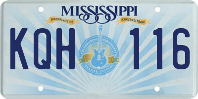 MS license plate KQH116