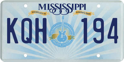 MS license plate KQH194