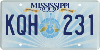 MS license plate KQH231