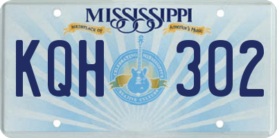 MS license plate KQH302