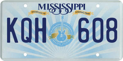 MS license plate KQH608
