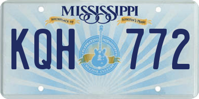MS license plate KQH772