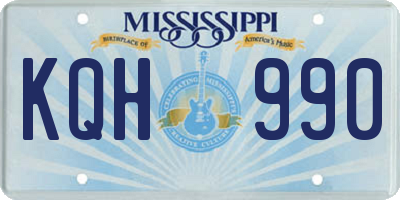 MS license plate KQH990