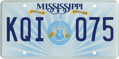 MS license plate KQI075
