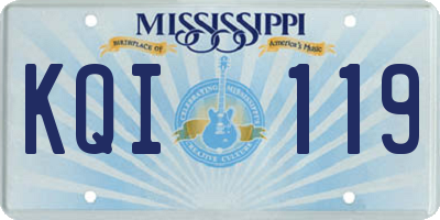 MS license plate KQI119