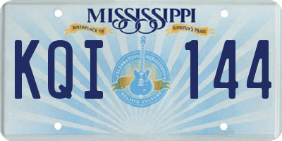MS license plate KQI144
