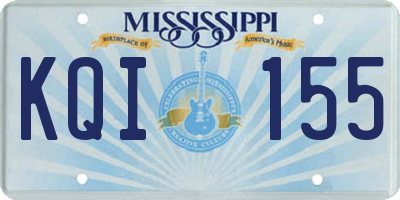MS license plate KQI155